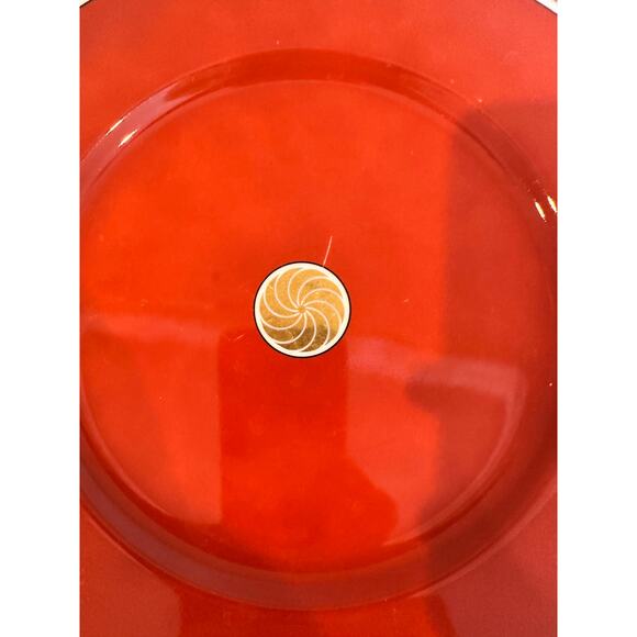 Fitz & Floyd Medallion d' Or Orange Chop Plate 12" Set of 2 - Picture 4 of 5